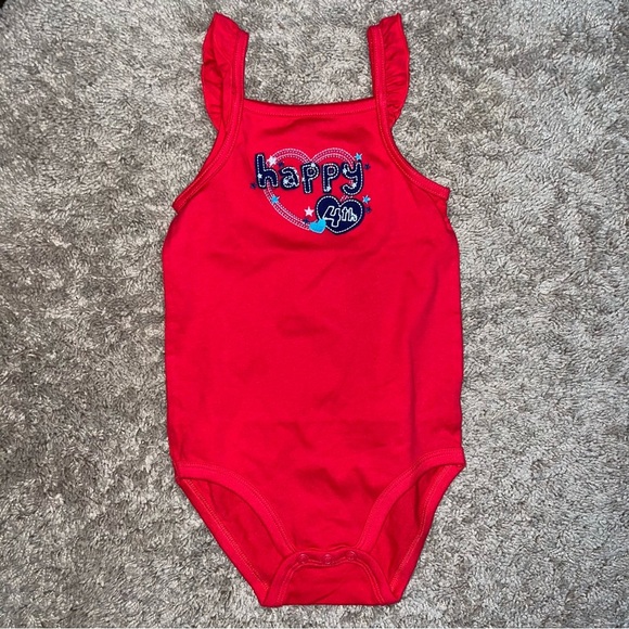 Jumping Beans 4th of July Red Embroidered Outfit Size 24 Months - Picture 2 of 5
